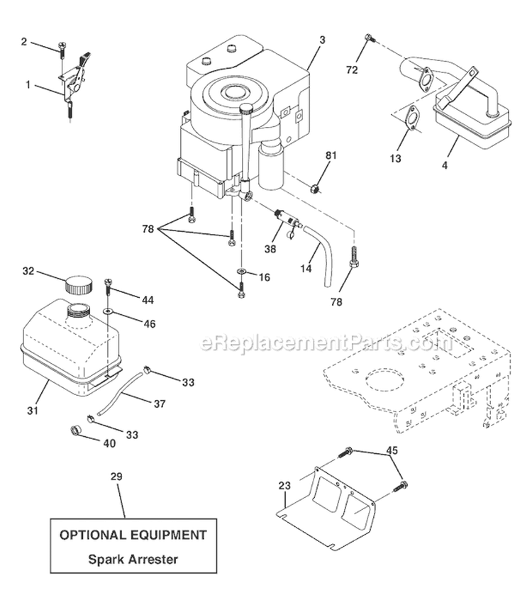 Page E Diagram and Parts List for WE12538M  Weed Eater Lawn Tractor